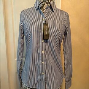 NWT Banana Republic Non-iron Button-down Long Sleeve Shirt Blue Stripes 2P